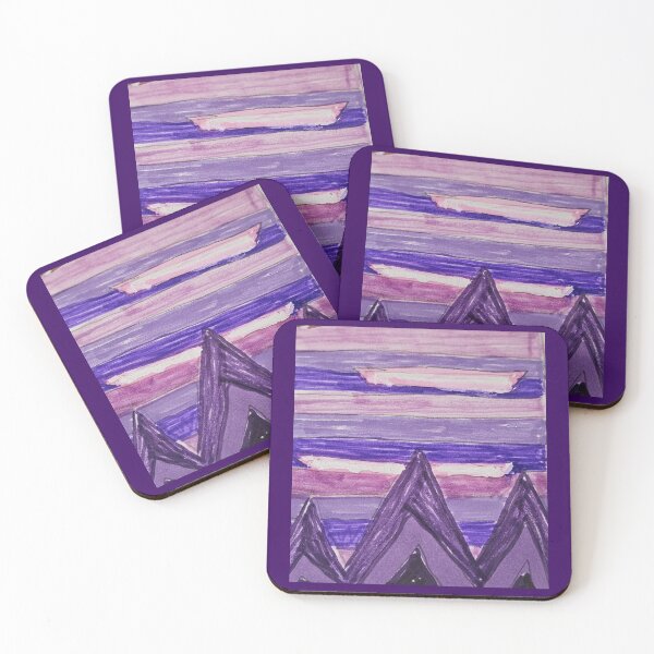 Item preview,  Abstract mountain skyline scene purple  designed and sold by DancingCreek.