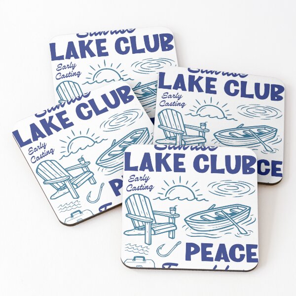Item preview, Sunrise Lake Club Fishing Sticker, Peaceful Lake Decal designed and sold by TeeVerse27.