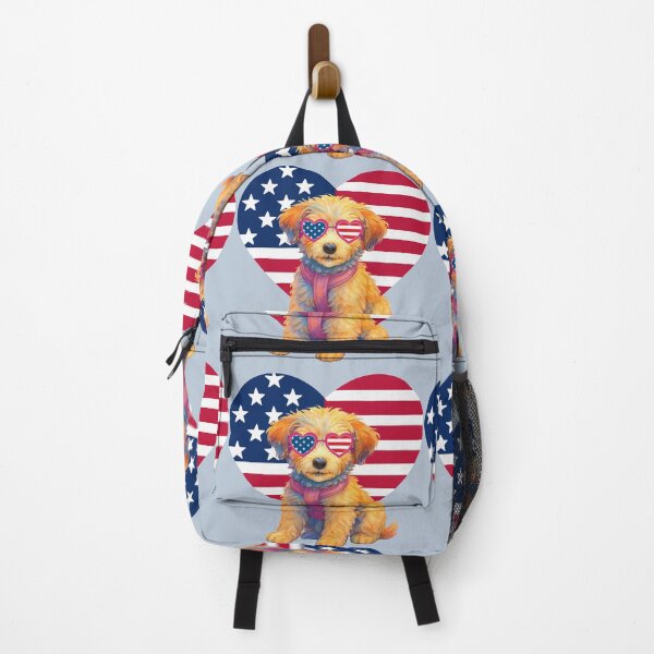 Item preview, Patriotic Pup - JoJo Doodle with flag sunglasses & heart designed and sold by Doodles Down South.