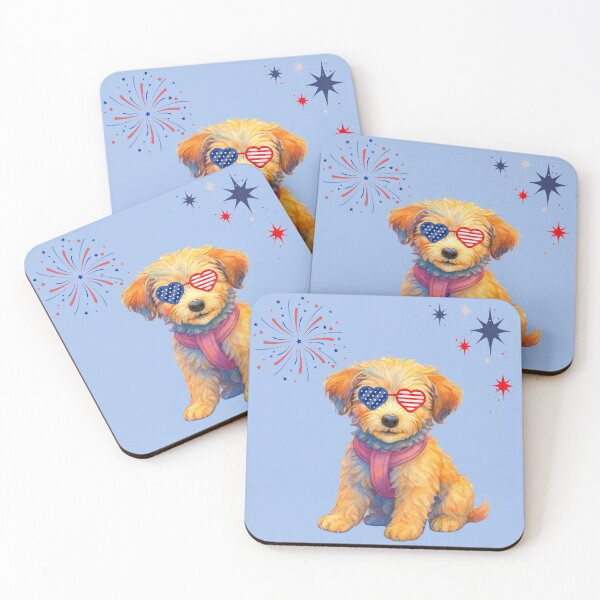 Item preview, Patriotic Pup - JoJo Doodle with flag sunglasses  designed and sold by Doodles Down South.