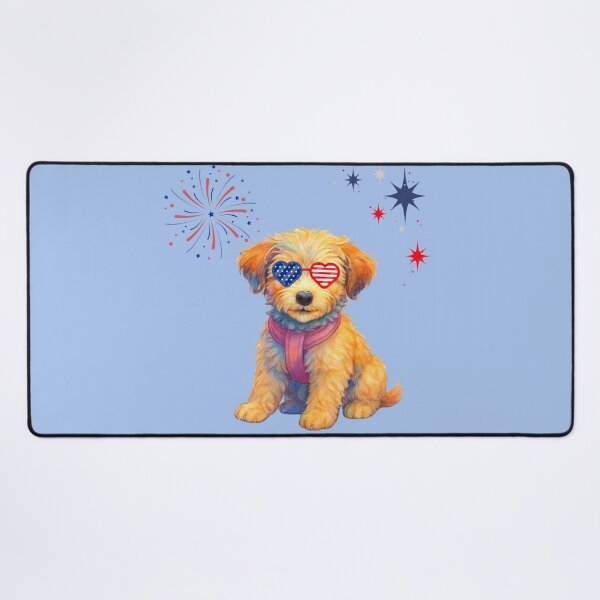 Item preview, Patriotic Pup - JoJo Doodle with flag sunglasses designed and sold by Doodles Down South.