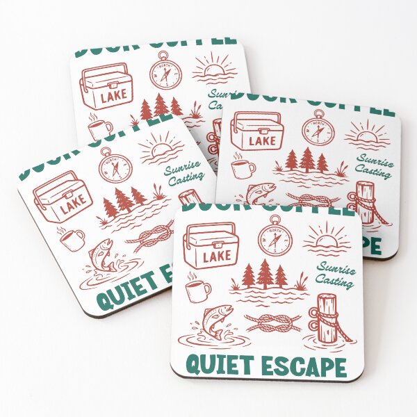 Item preview, Dock Coffee Fishing Sticker, Quiet Lake Escape Decal designed and sold by TeeVerse27.