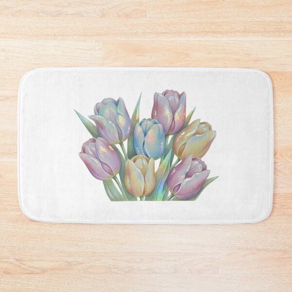Item preview, Tulips Holographic Iridescent Floral Bouquet Art designed and sold by GymTanLaundry.