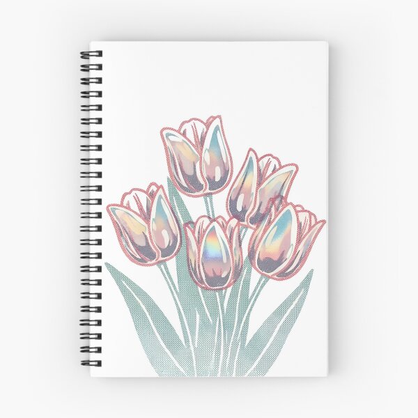Item preview, Tulips Risograph Holographic Iridescent Floral Art designed and sold by GymTanLaundry.