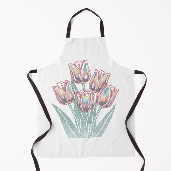 Item preview, Tulips Risograph Holographic Iridescent Floral Art designed and sold by GymTanLaundry.