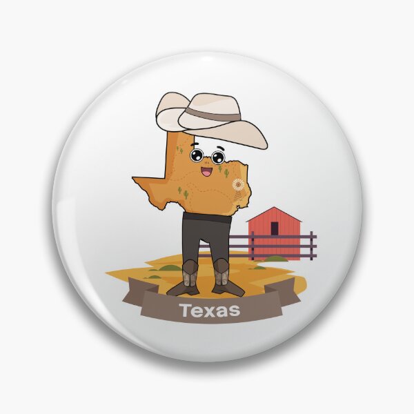 Item preview, Cute Texas Map Character - Kawaii Southern Cowboy Art designed and sold by Travel.Art.