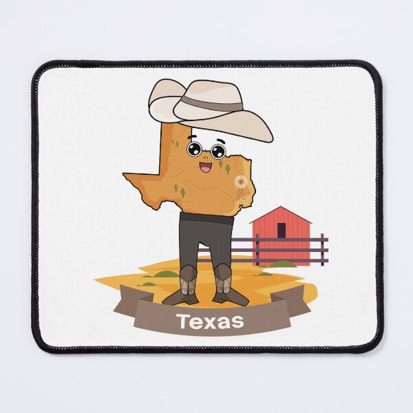 Item preview, Cute Texas Map Character - Kawaii Southern Cowboy Art designed and sold by Travel.Art.