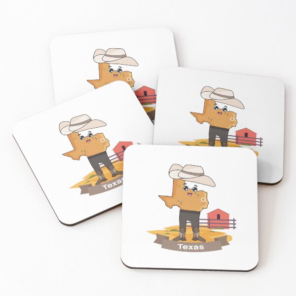 Item preview, Cute Texas Map Character - Kawaii Southern Cowboy Art designed and sold by Travel.Art.