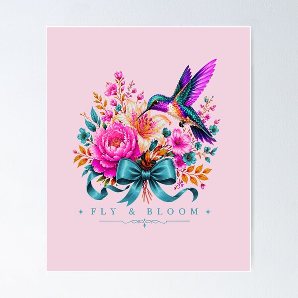 Item preview, Colorful Hummingbird Floral Fly & Bloom Elegant Graphic designed and sold by Aimetoi.