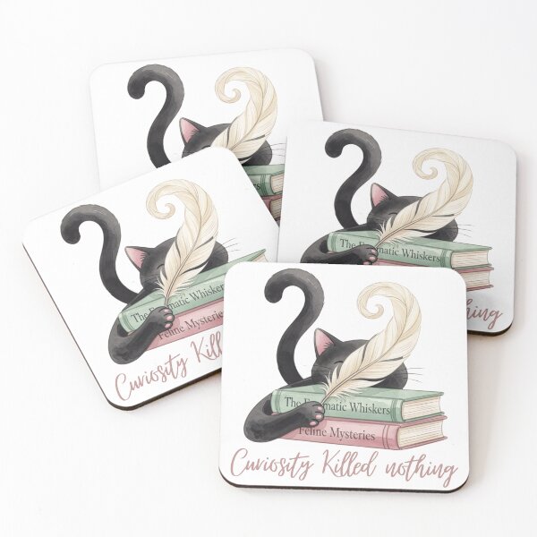 Item preview, Curiosity Killed Nothing — Feather Cat Cozy Mystery Tee designed and sold by kosimazaki.
