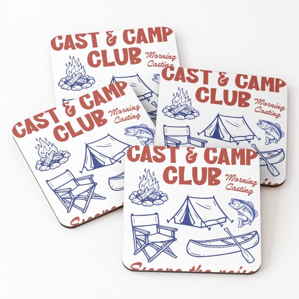 Item preview, Cast And Camp Club Fishing Sticker, Camping Fishing Decal designed and sold by TeeVerse27.