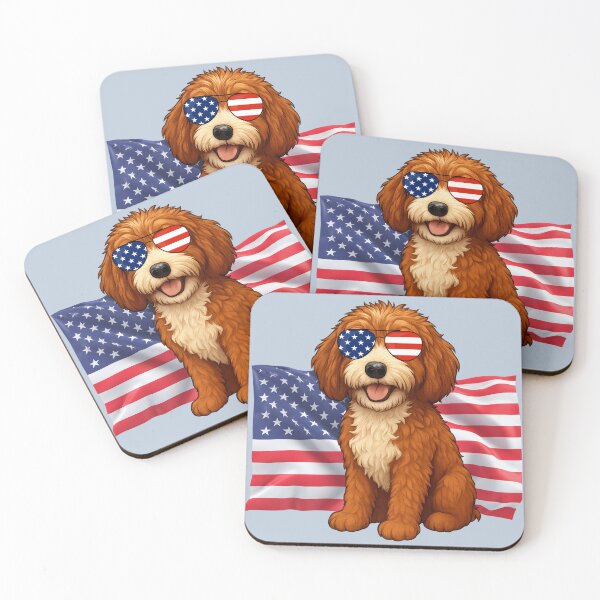 Item preview, Patriotic Pup - Dog with flag and sunglasses  designed and sold by Doodles Down South.