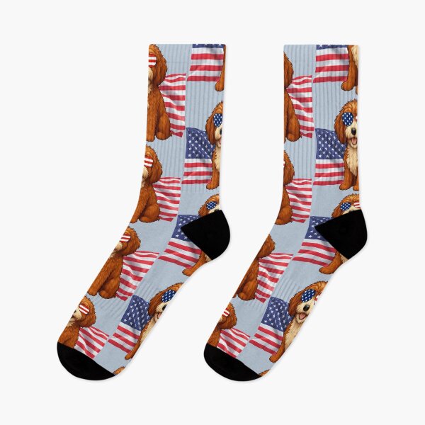 Item preview, Patriotic Pup - Dog with flag and sunglasses  designed and sold by Doodles Down South.