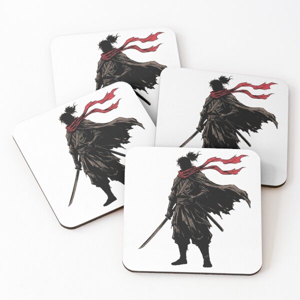 Item preview, Cinematic Samurai Silhouette with Flowing Red Scarf designed and sold by WormJ.