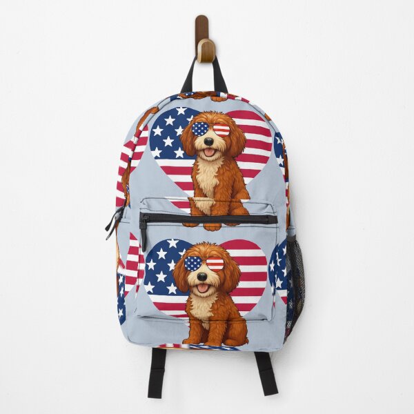 Item preview, Patriotic Pup - Dog with flag sunglasses & heart designed and sold by Doodles Down South.