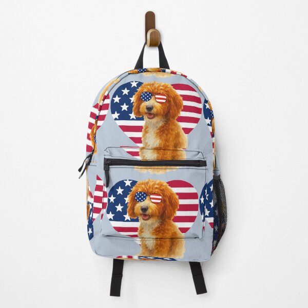 Item preview, Patriotic Pup - Leo Dood with flag sunglasses & heart designed and sold by Doodles Down South.