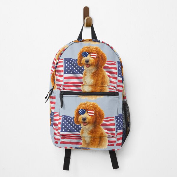 Item preview, Patriotic Pup - Leo Doodle with flag and sunglasses designed and sold by Doodles Down South.