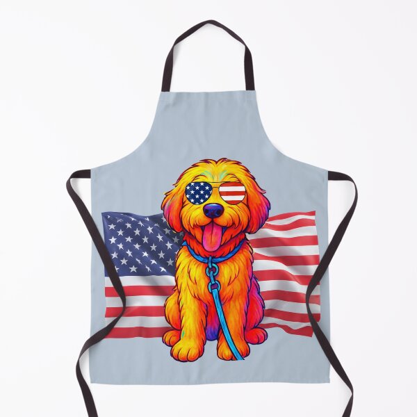 Item preview, Patriotic Pup - Dooley Doodle with flag and sunglasses designed and sold by Doodles Down South.
