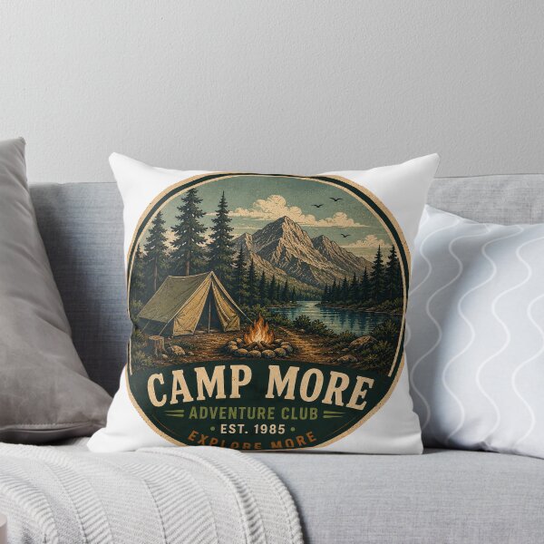 Item preview, CAMP MORE Retro Badge – Vintage Adventure Graphic designed and sold by Mac Sketches.