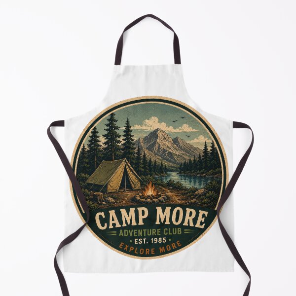 Item preview, CAMP MORE Retro Badge – Vintage Adventure Graphic designed and sold by Mac Sketches.