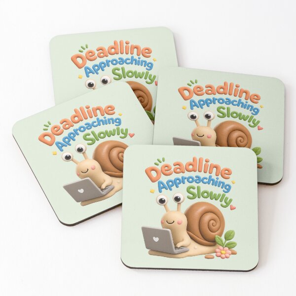Item preview, Deadline Approaching Slowly - Cute Snail Laptop Pun | Kawaii Productivity Humor Sticker  designed and sold by Moons Studio.