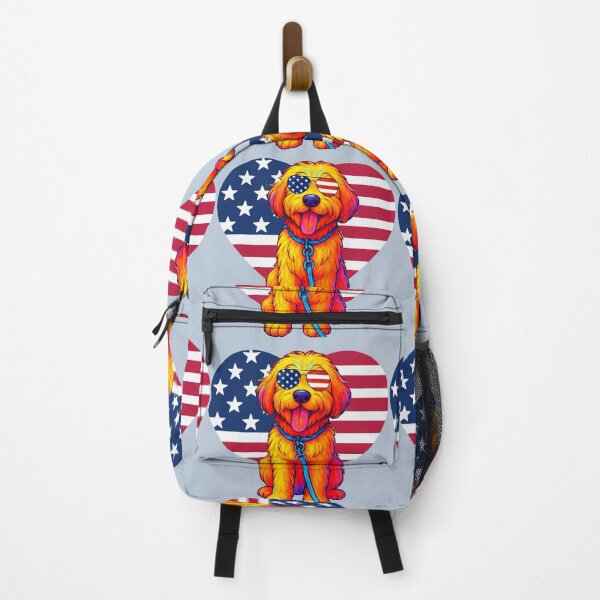 Item preview, Patriotic Pup - Dooley Dood with flag sunglasses & heart designed and sold by Doodles Down South.