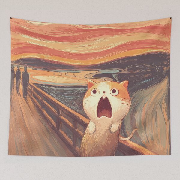 Item preview, Cat Spoof of The Scream by Edvard Munch designed and sold by ClubVacay.