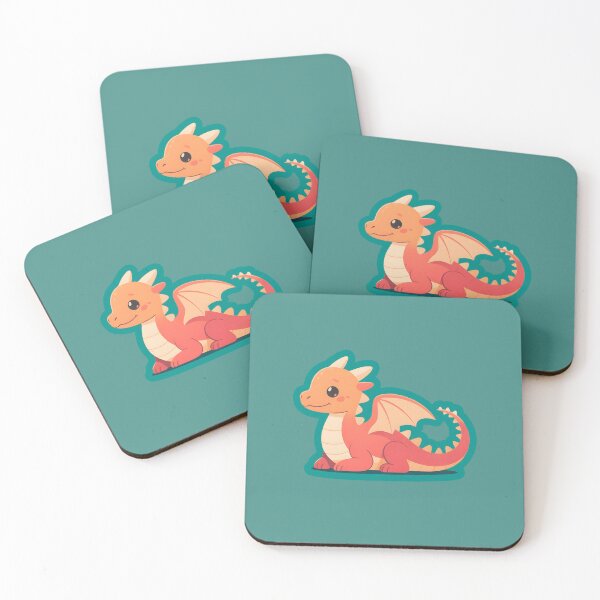 Item preview, Baby Dragon on Teal Background – Minimalist Mythical Creature Art designed and sold by Montodesign.