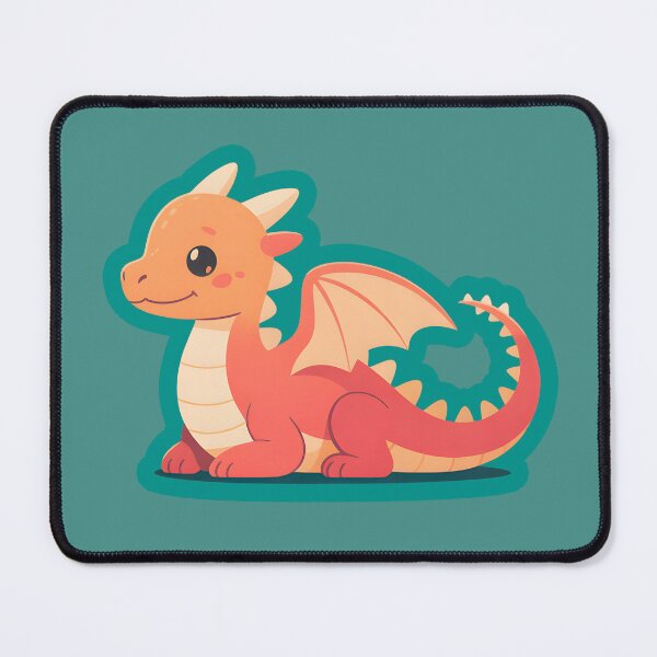 Item preview, Baby Dragon on Teal Background – Minimalist Mythical Creature Art designed and sold by Montodesign.