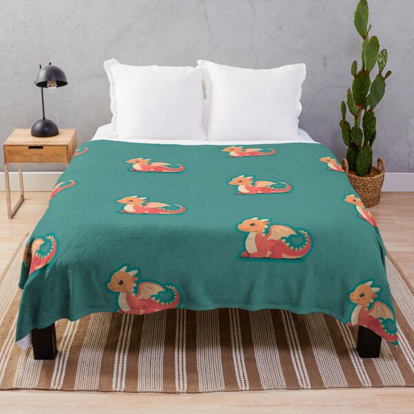 Item preview, Baby Dragon on Teal Background – Minimalist Mythical Creature Art designed and sold by Montodesign.