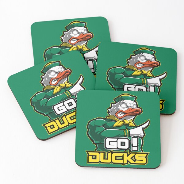 Item preview, Go Ducks - Fierce Green and Yellow Mascot Illustration designed and sold by Canache.