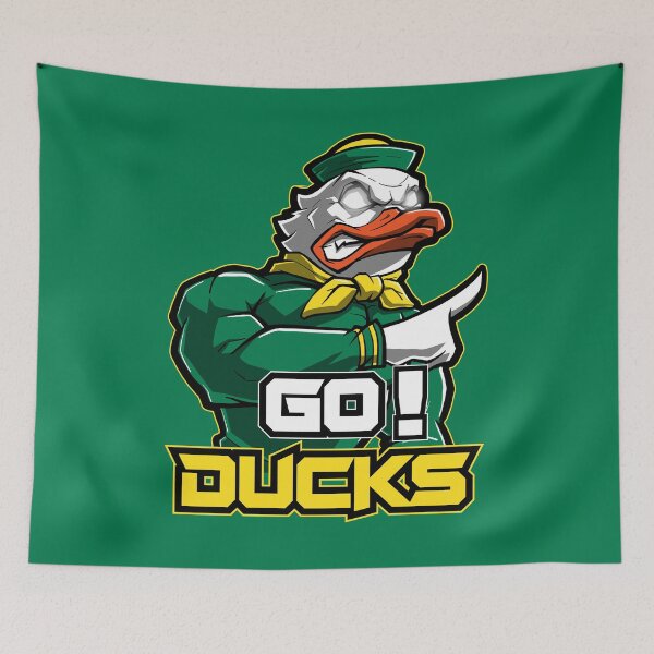 Item preview, Go Ducks - Fierce Green and Yellow Mascot Illustration designed and sold by Canache.