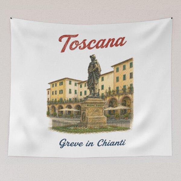 Item preview, Greve in Chianti, Tuscany – Vintage pencil illustration, Italy designed and sold by JOANNASKAH.