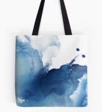 Indigo Blue Sea, abstrakte Tintenmalerei Tote Bag