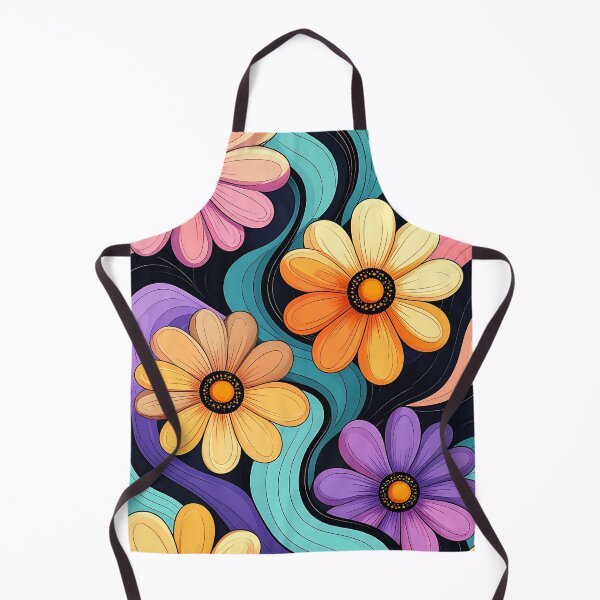 Item preview, Retro Floral Waves – 70s Daisy Art designed and sold by Sasas Design.