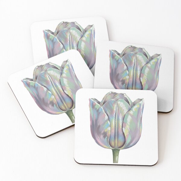 Item preview, Tulips Holographic Iridescent Floral Bouquet Art designed and sold by GymTanLaundry.