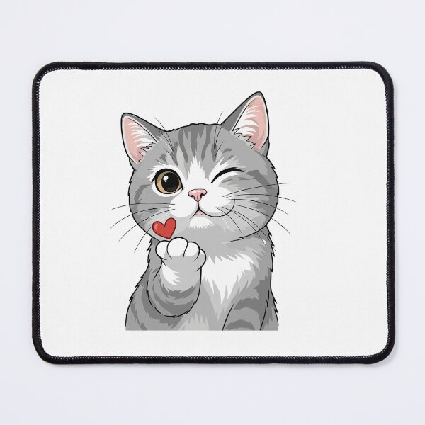 Item preview, Cute Kawaii Cat Holding Korean “I Love You” Sign with Heart designed and sold by PrincessLavinia.