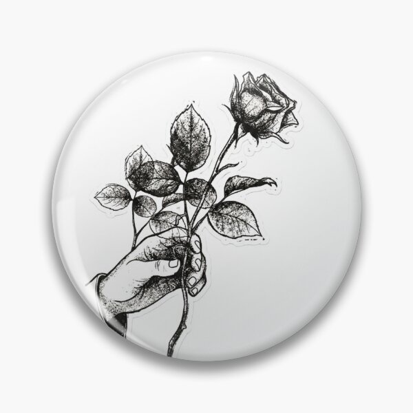 Item preview, Vintage Rose Sketch Hand Holding Rose Drawing designed and sold by JeevanStickers.
