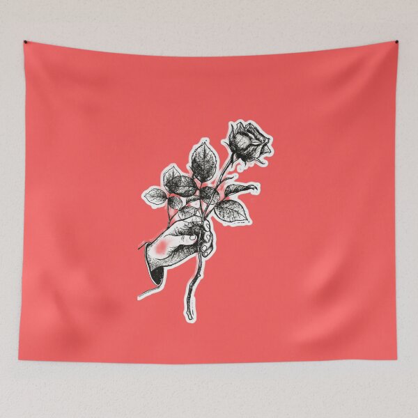 Item preview, Vintage Rose Sketch Hand Holding Rose Drawing designed and sold by JeevanStickers.