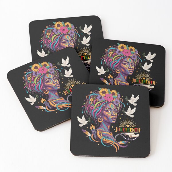 Item preview, Juneteenth Freedom Day African American Woman with flowers ,  symbols of peace and freedom designed and sold by yellowpumkin.