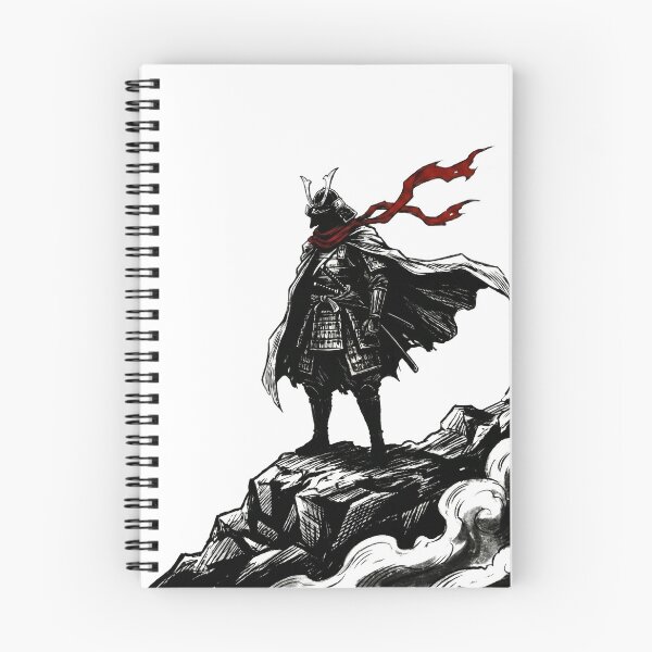 Item preview, Red Scarf Samurai - Stoic Ronin on Cliffside Peak designed and sold by WormJ.