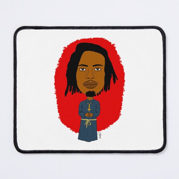 Item preview, A hand-drawn portrait of Playboi Carti in priest's robes. Fan art. designed and sold by Eric Sintès.
