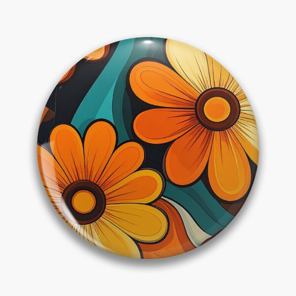 Artikelvorschau, Retro 70er Jahre Blumenwellen entworfen und verkauft von Sasas Design.