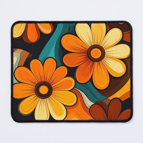 Item preview, Retro 70s Flower Waves designed and sold by Sasas Design.