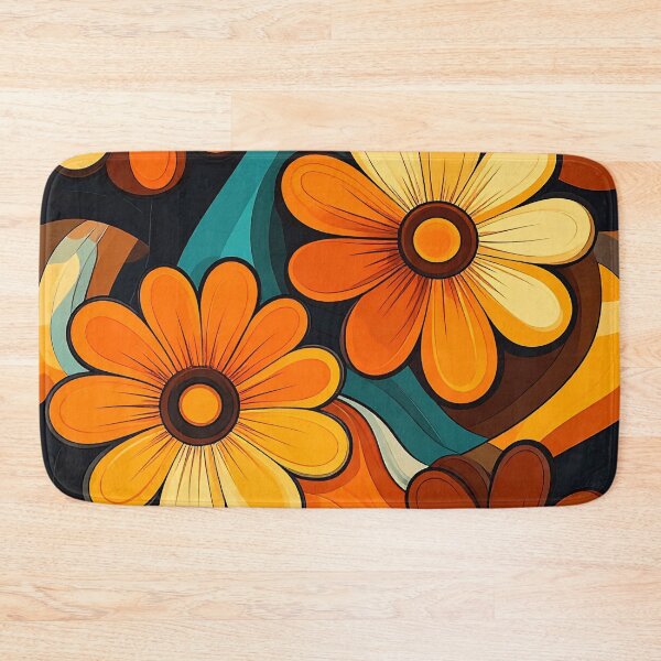 Item preview, Retro 70s Flower Waves designed and sold by Sasas Design.