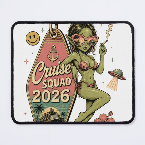 Item preview, Cruise Squad 2026 Retro Motel Keychain Alien designed and sold by Region.