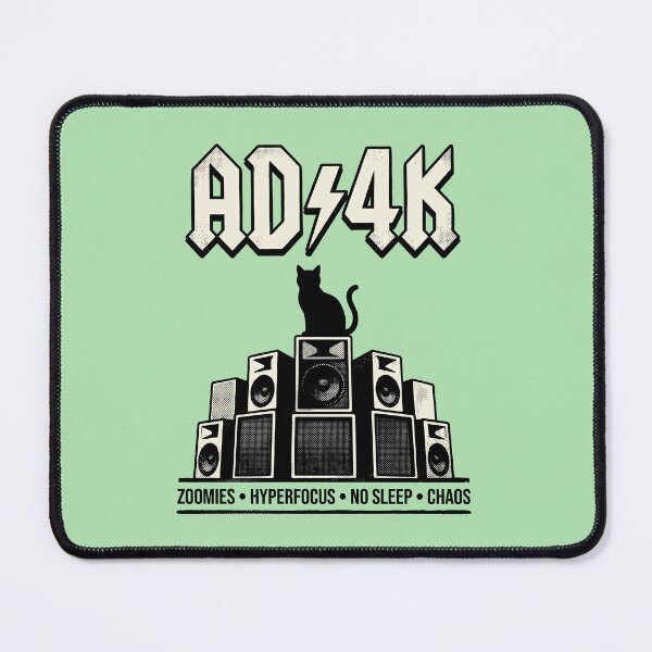 Item preview, Funny ADHD Cat Zoomies Heavy Metal Parody designed and sold by GrafTeesLab.