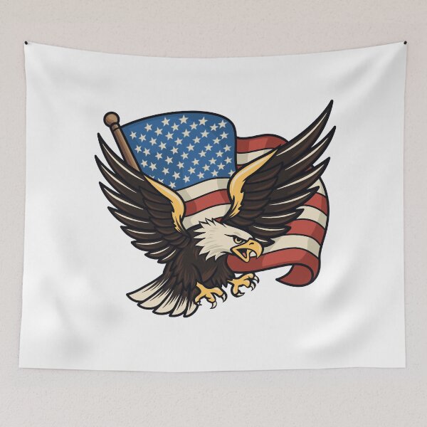 Item preview, Patriotic Eagle with American Flag designed and sold by Anne97s.