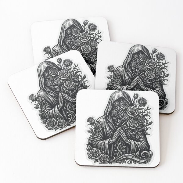 Item preview, Gothic Grim Reaper with Roses Tattoo Art designed and sold by JeevanStickers.