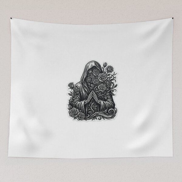 Item preview, Gothic Grim Reaper with Roses Tattoo Art designed and sold by JeevanStickers.
